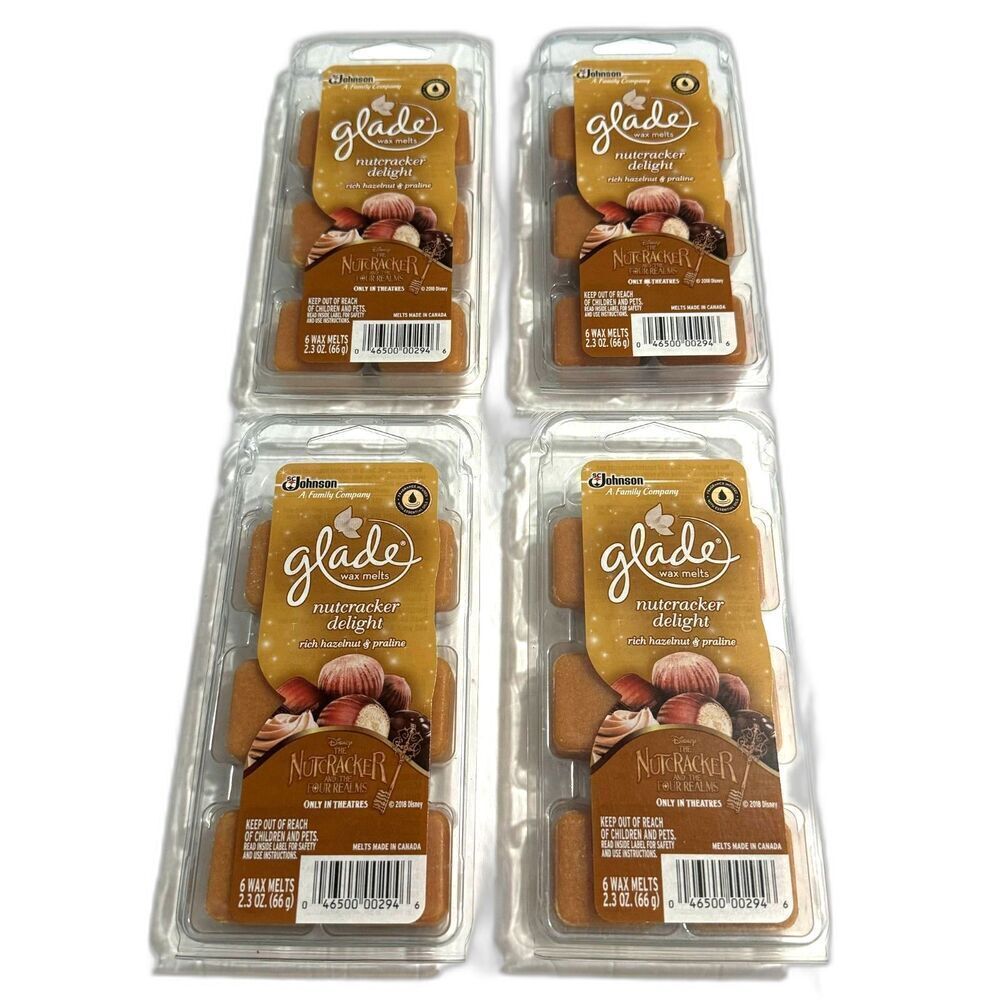 NIB Glade Wax Melts Nutcracker Delight Set of 4 Hazelnut Praline Warm Smell